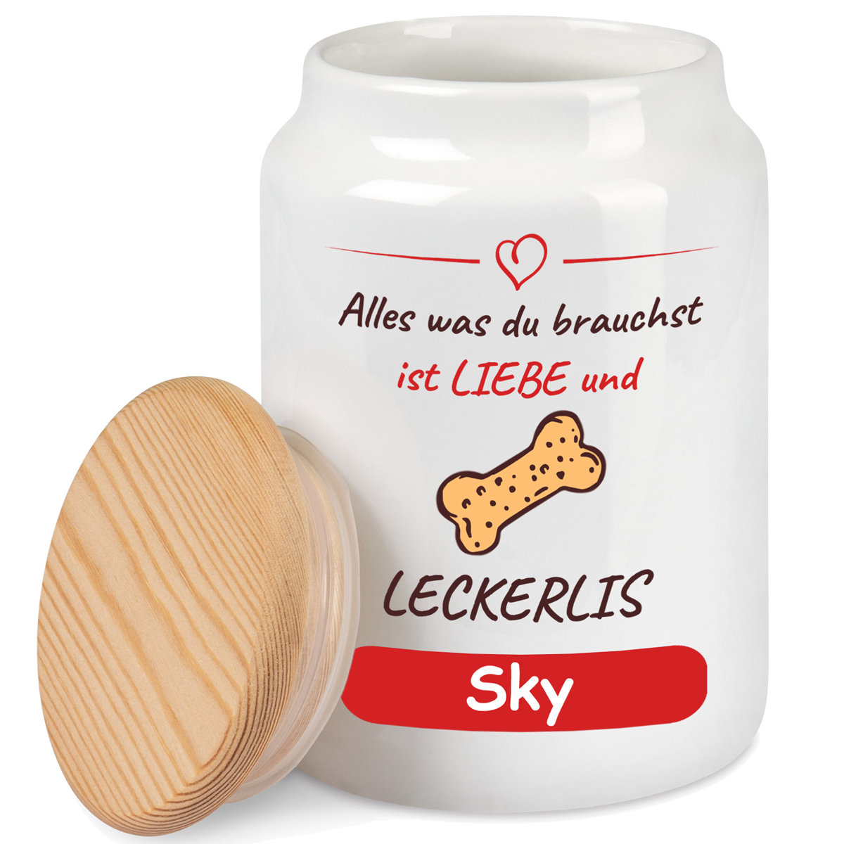 Keramik Leckerli Dose mit Name | Liebe & Leckerlis