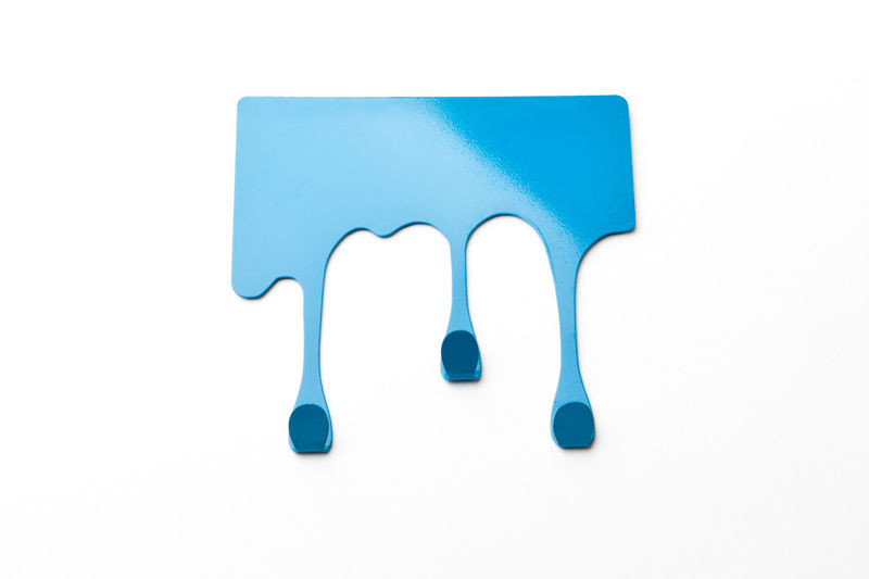 kleiner Designer Haken 12 x 12 cm Wandhaken blau für Bad und Küche 02