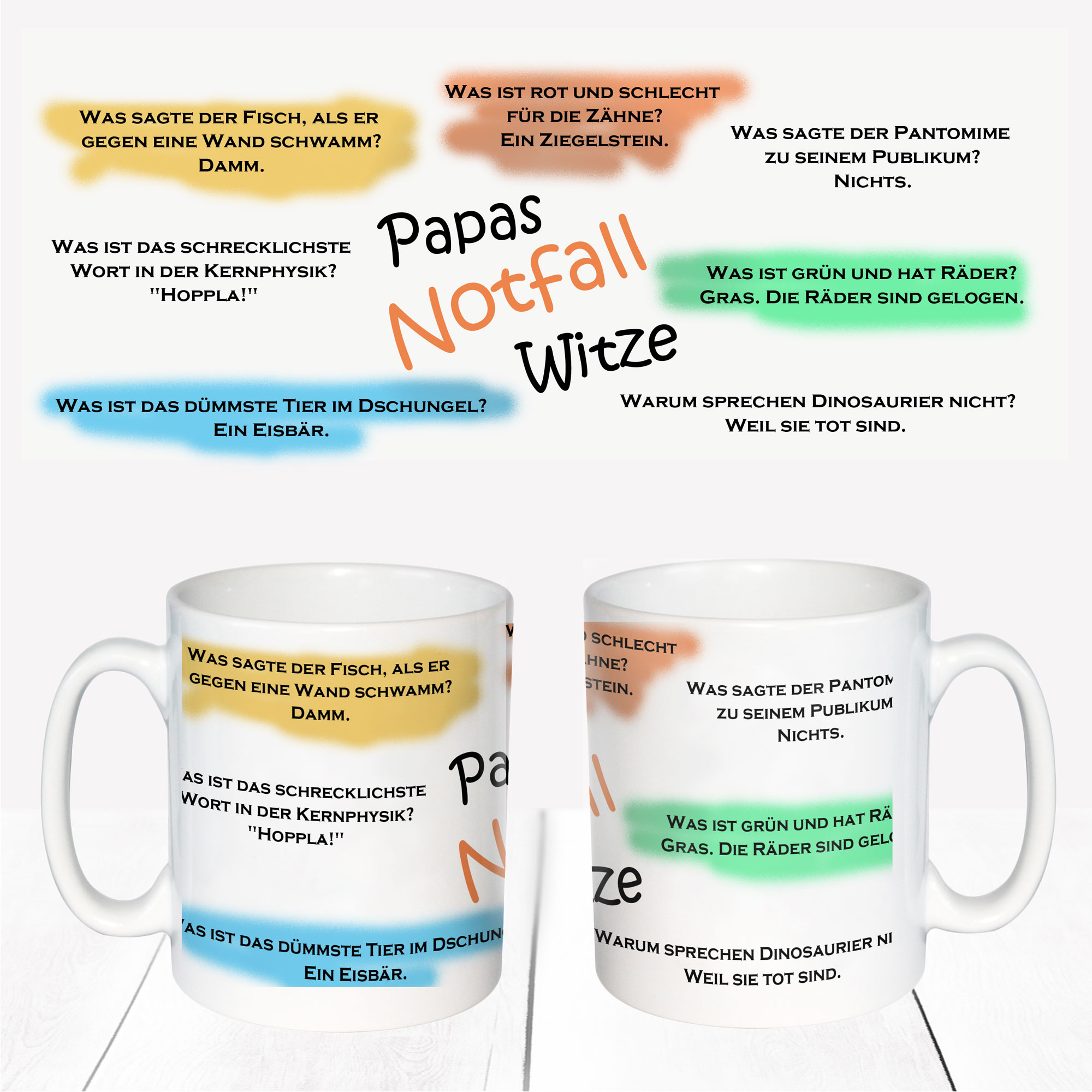 witzige Papa Tasse - Papas Notfall Witze