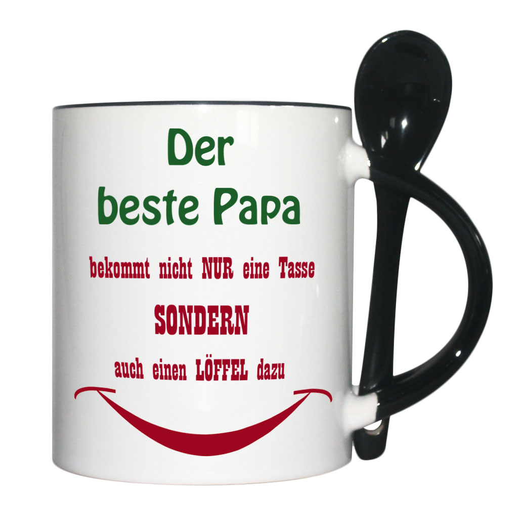 löffeltasse bester papa tasse löffel schwarz