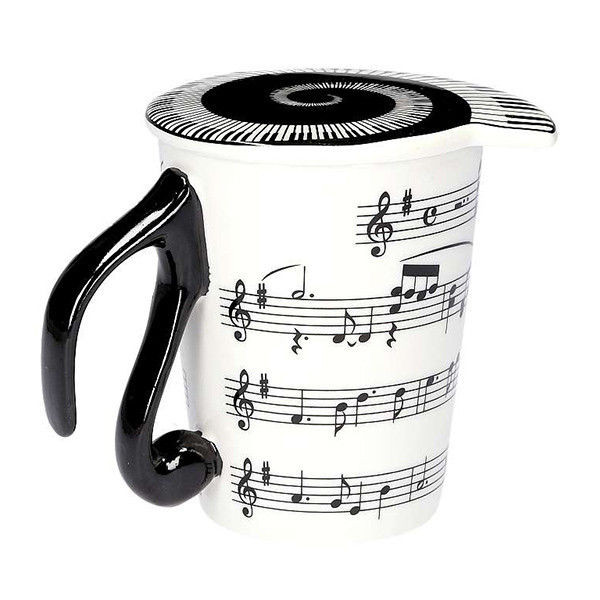 Kaffeebecher Musik Becher Musiknoten mit Deckel