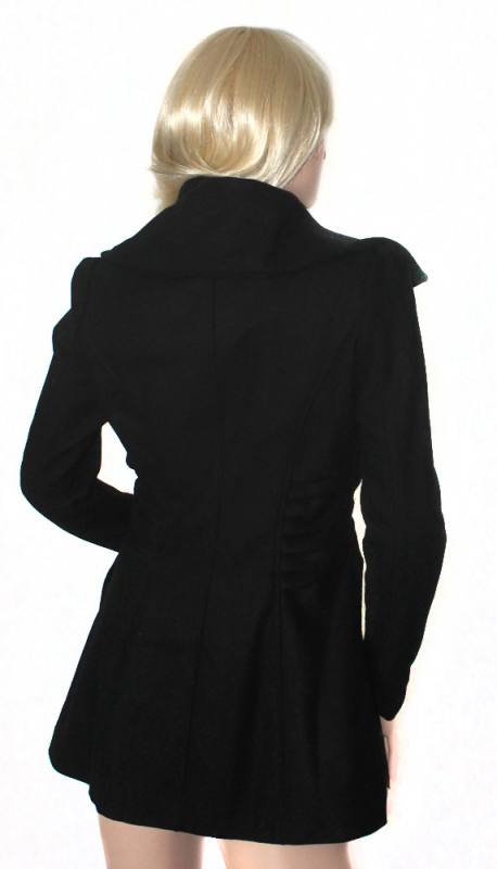 Cipo & Baxx Damen Jacke in schwarz Gr. M mit großem Kragen 03