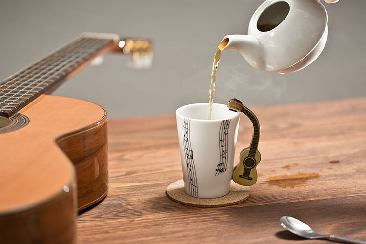 Porzellan Musik Becher Kaffeebecher Musikinstrument 03