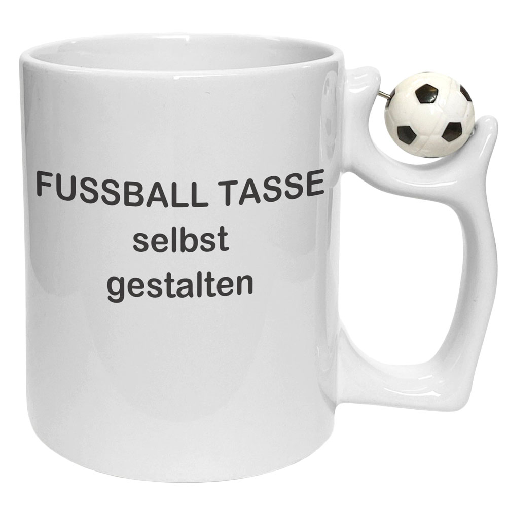 Fußball Tasse mit Foto Name selbst gestalten