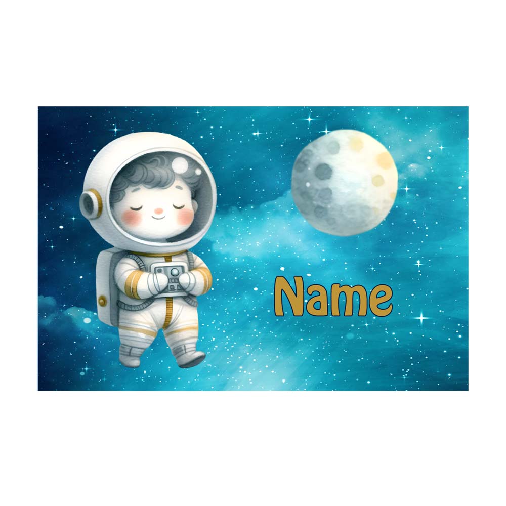 Textil Geldbeutel mit Name Astronaut | Schwarz