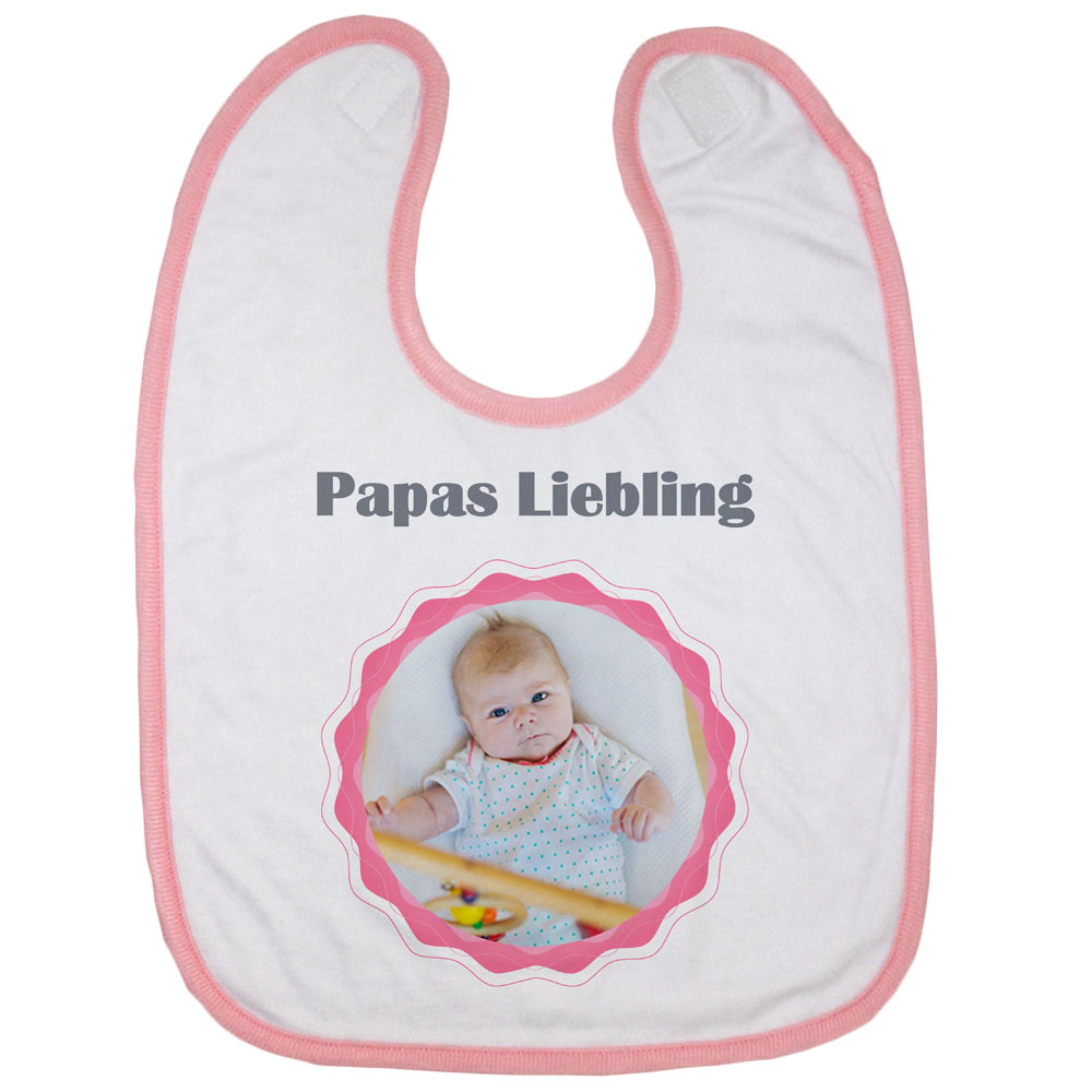 Babylatz rosa mit Foto Papas Liebling