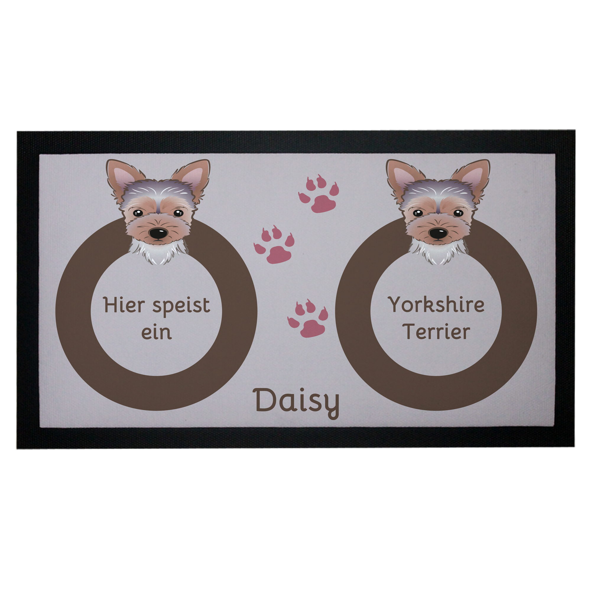 Napfunterlage Hund Yorkshire Terrier mit Name
