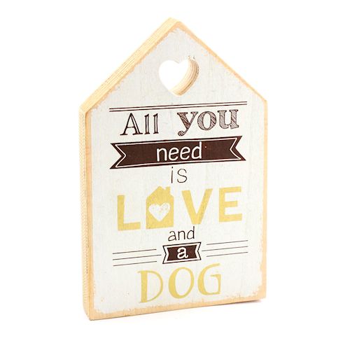 Wandbild All you need is Love und einen Hund