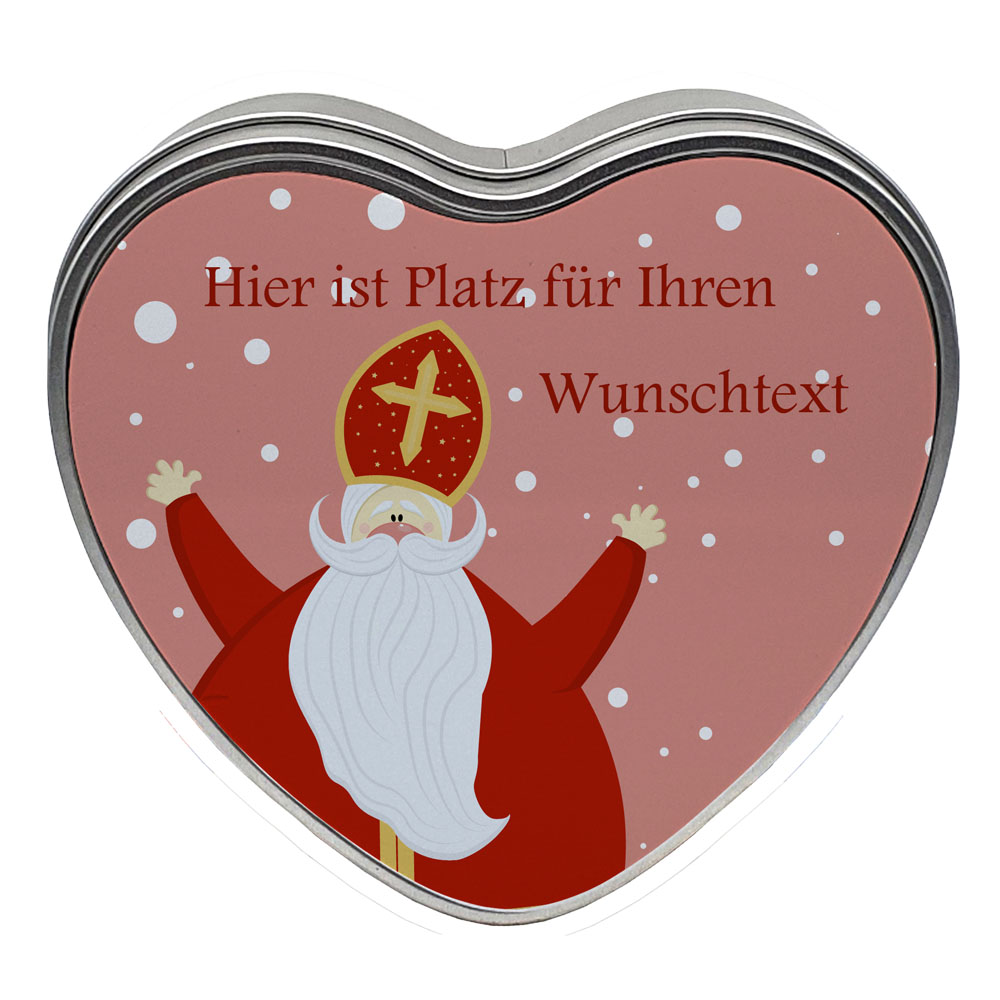 Herz Dose zum Nikolaus mit Wunschtext