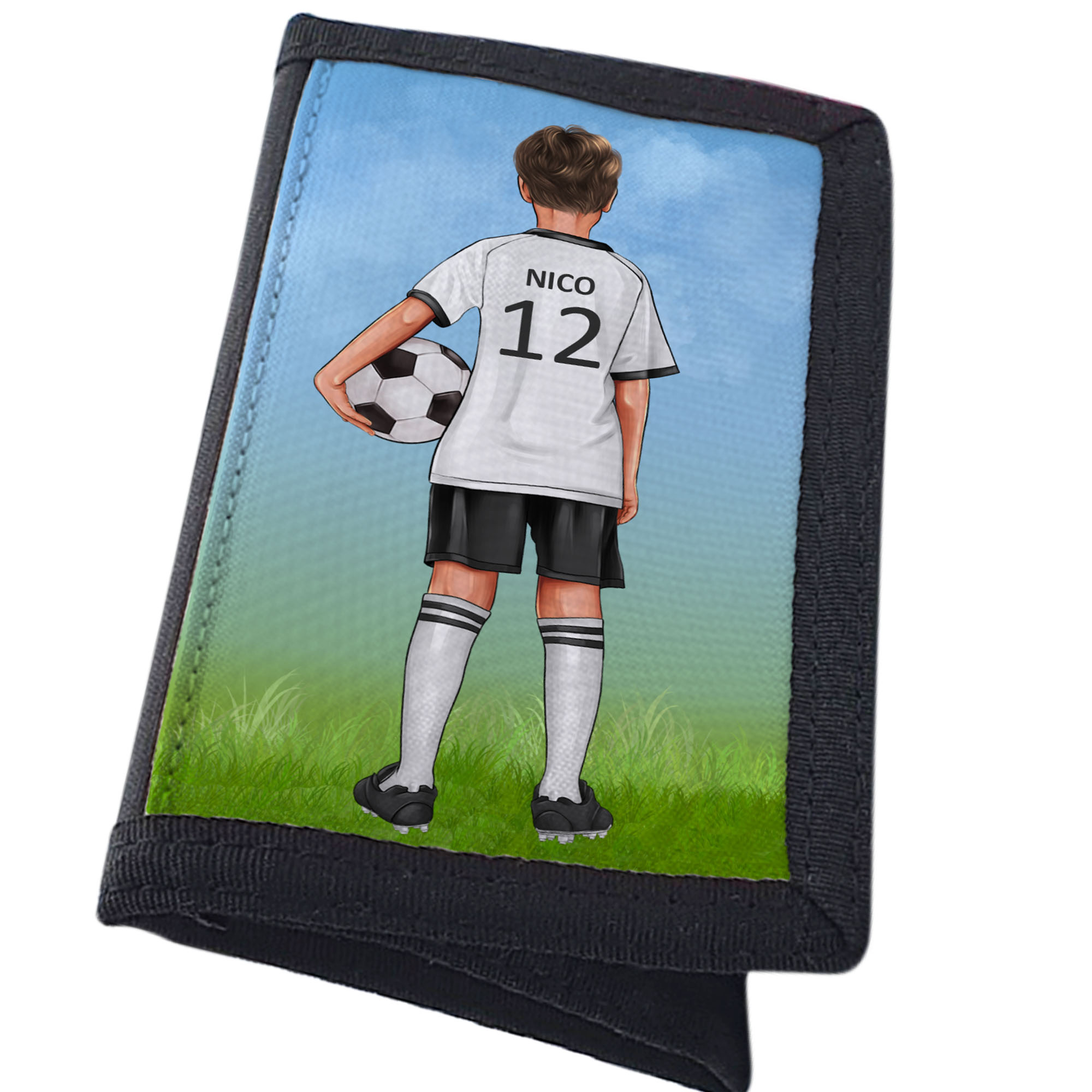 Fußballer mit Name | Kinder Geldbeutel mit Sichtfenster