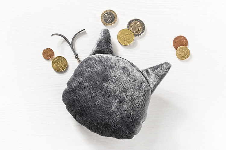 Münzen Tasche Katze mit braunen Augen 3D Effekt Geldbeutel 04