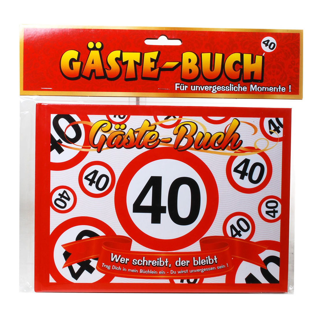 Gästebuch 40 aus Pappe Buch für Gäste Geburtstag