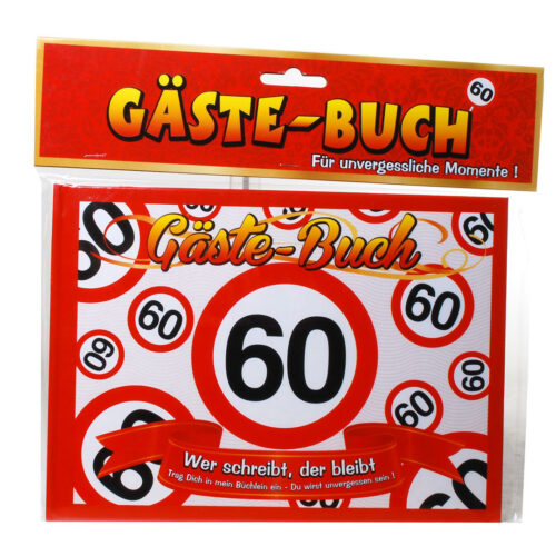 Gästebuch 60 aus Pappe Buch für Gäste Geburtstag
