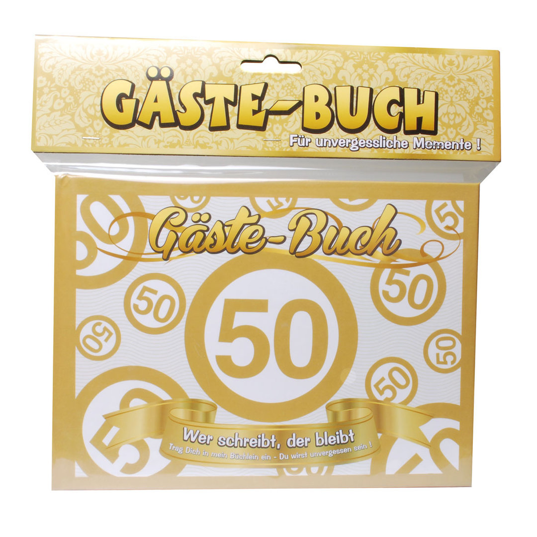 Gästebuch 50 aus Pappe Buch für Gäste Geburtstag