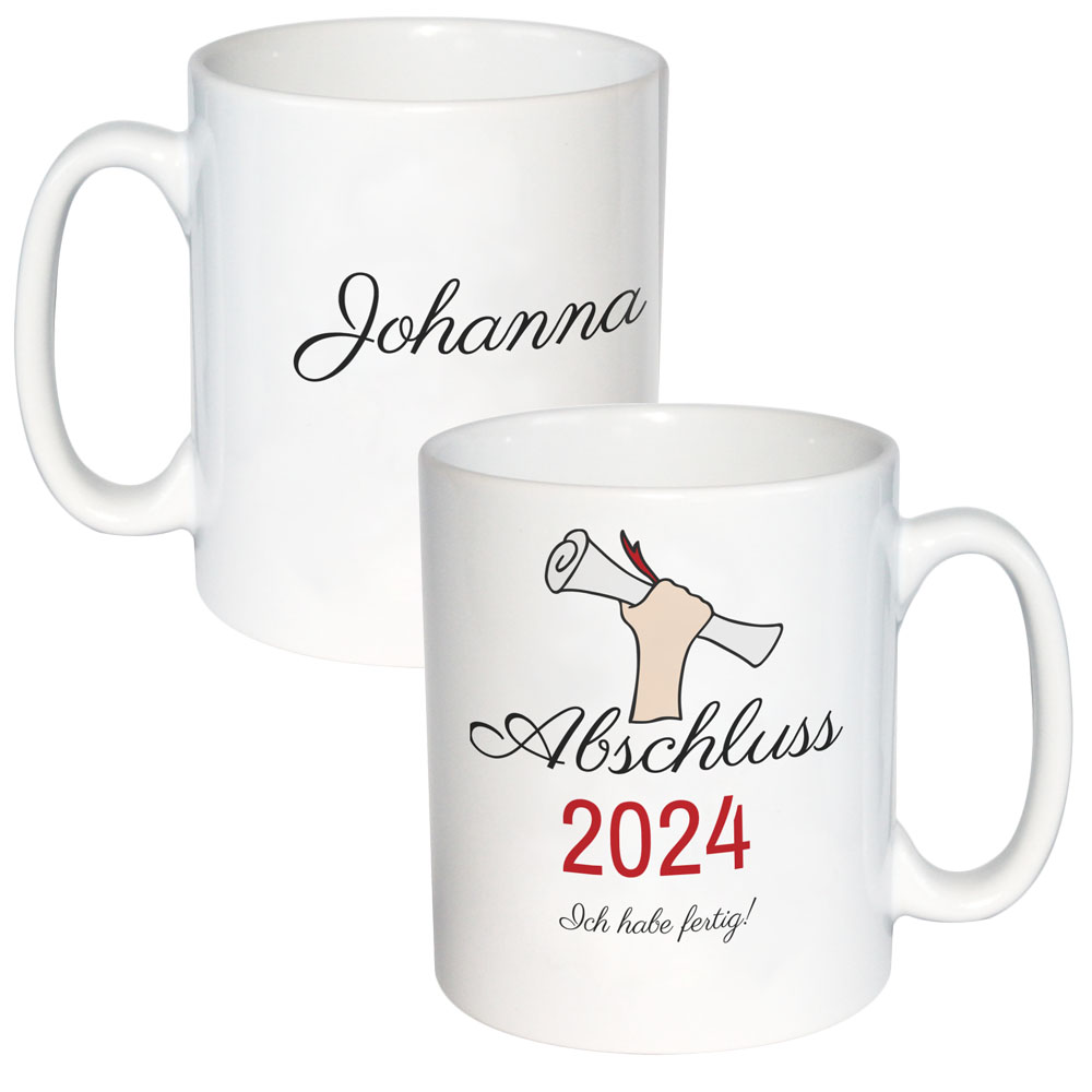 Abi Tasse | zum Abitur mit Name - Ich habe fertig