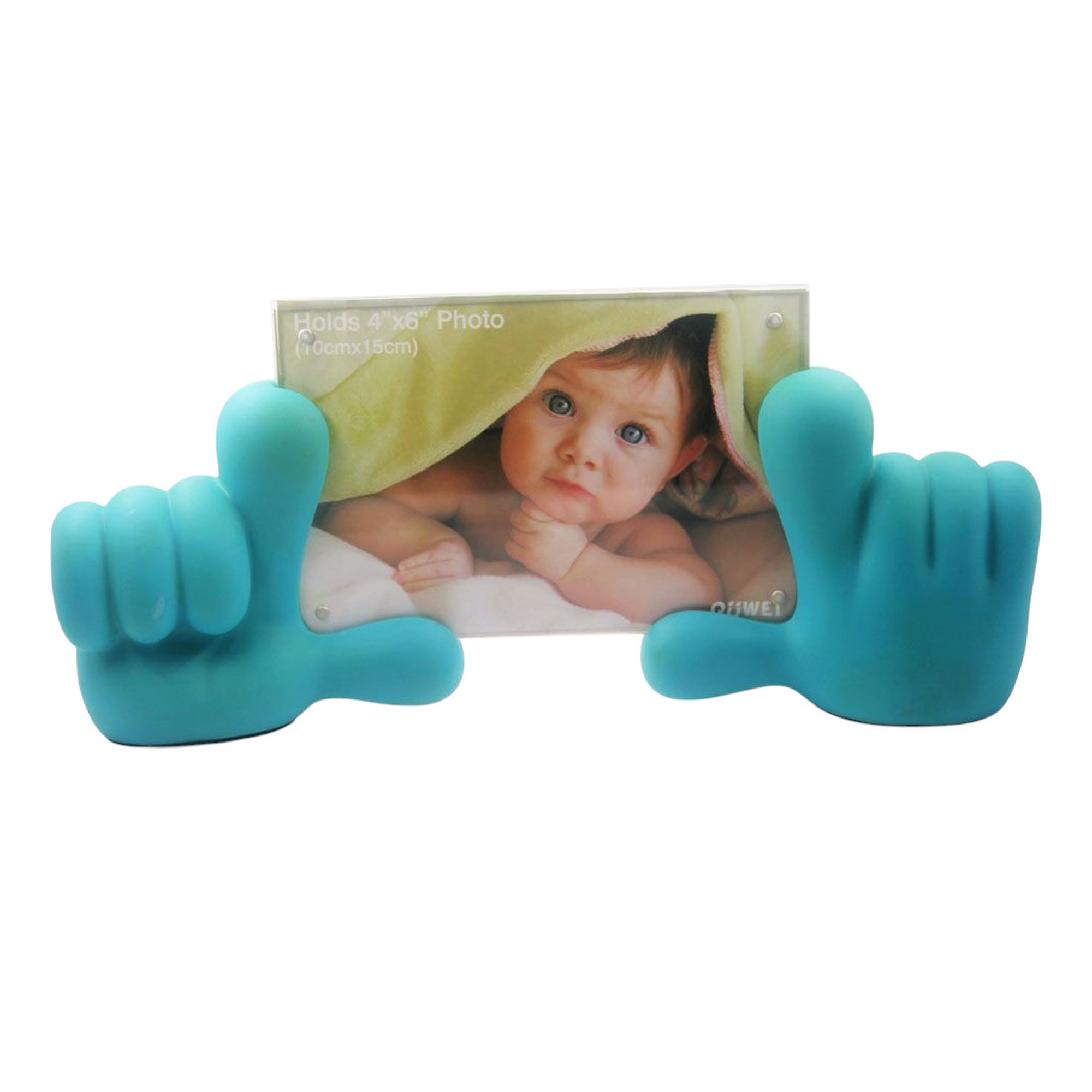 Baby Bilderrahmen Babyhände hellblau