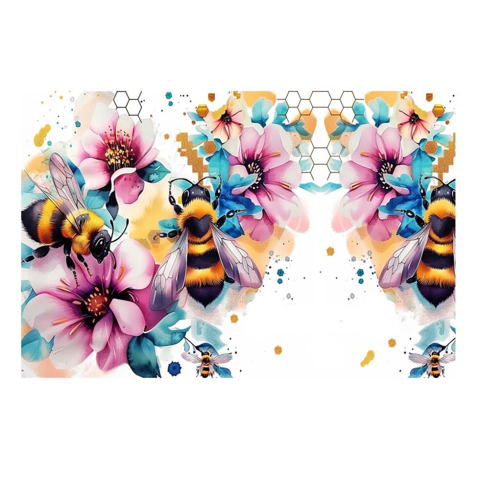 Geldbeutel mit Name im Design Bienen und Blumen – Bild 5