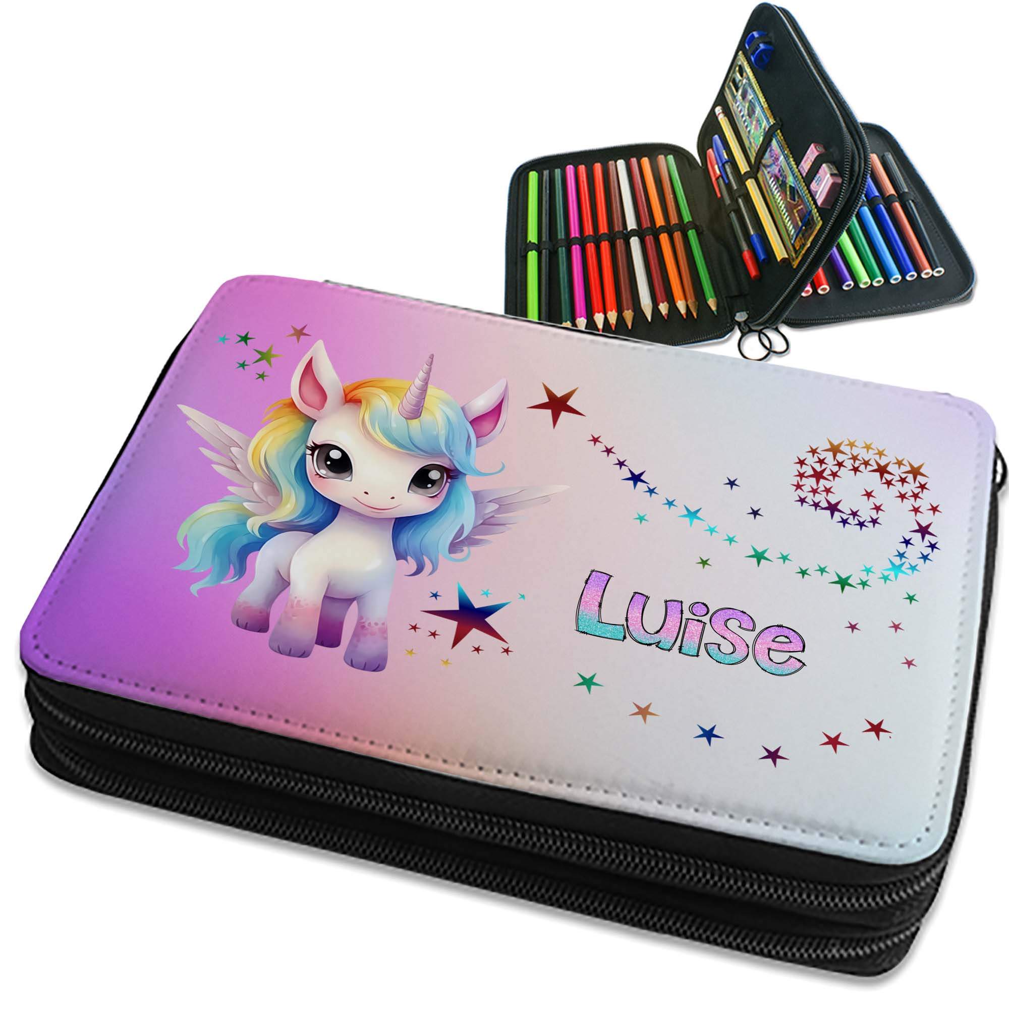Federmappe mit Name | Design Einhorn 02