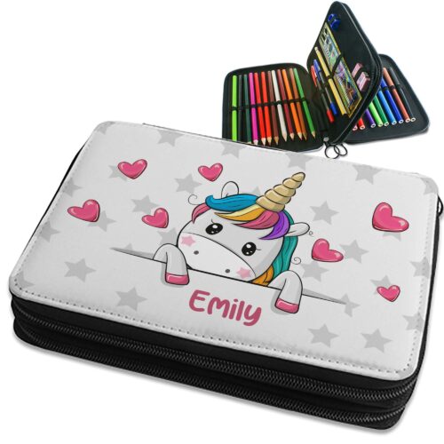 Federmappe mit Name | Design Einhorn 04