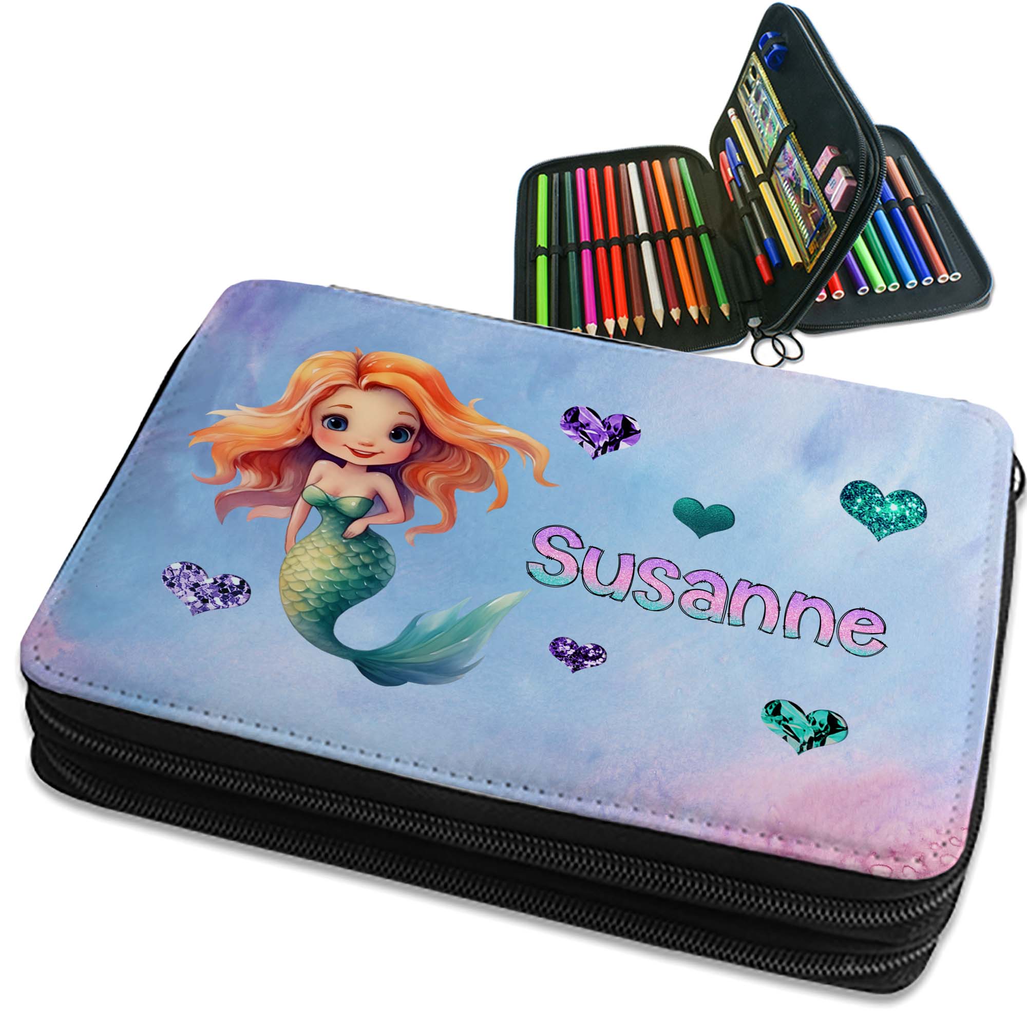 Federmappe mit Name | Design Meerjungfrau 02