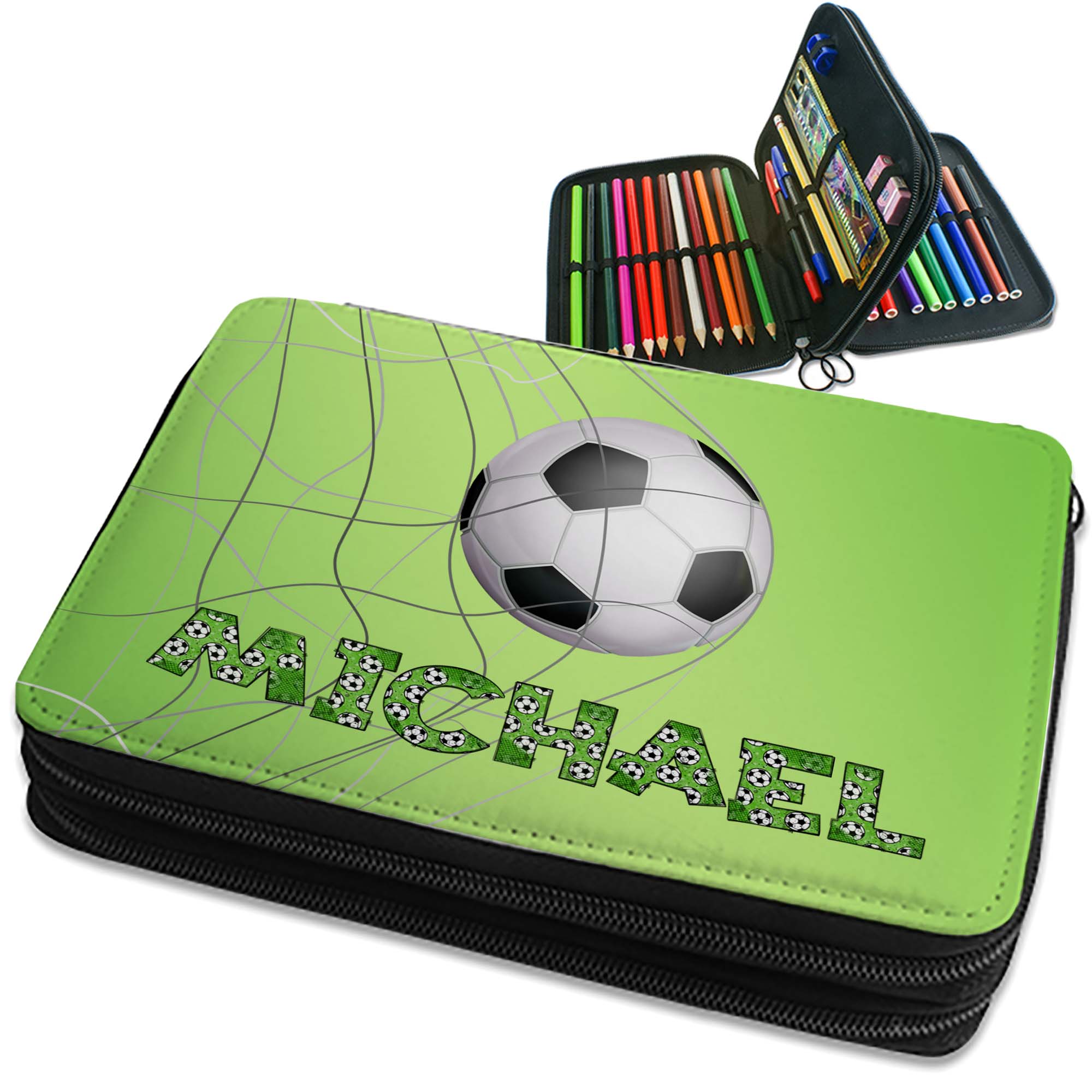 Federmappe mit Name | Fußball im Netz Fußball Schrift