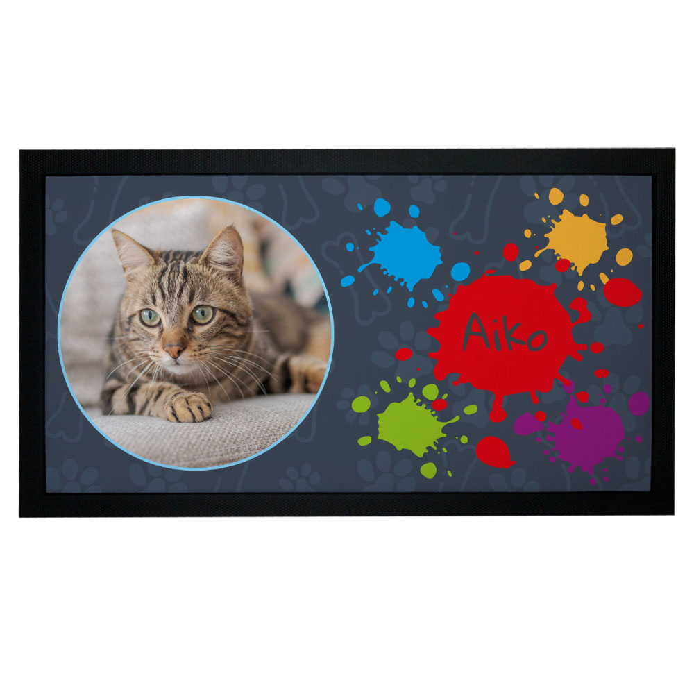 Napfunterlage mit Foto und Name | Farbklecks