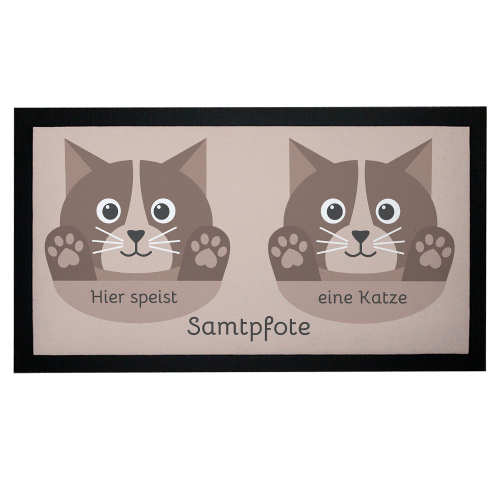 Napfunterlage Katze Kater mit Name braun