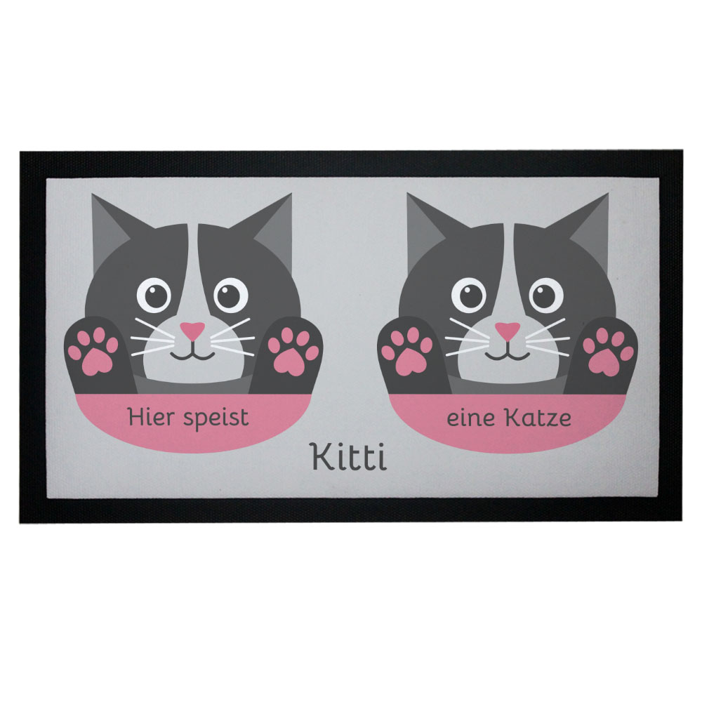 Napfunterlage Katze Kater mit Name grau