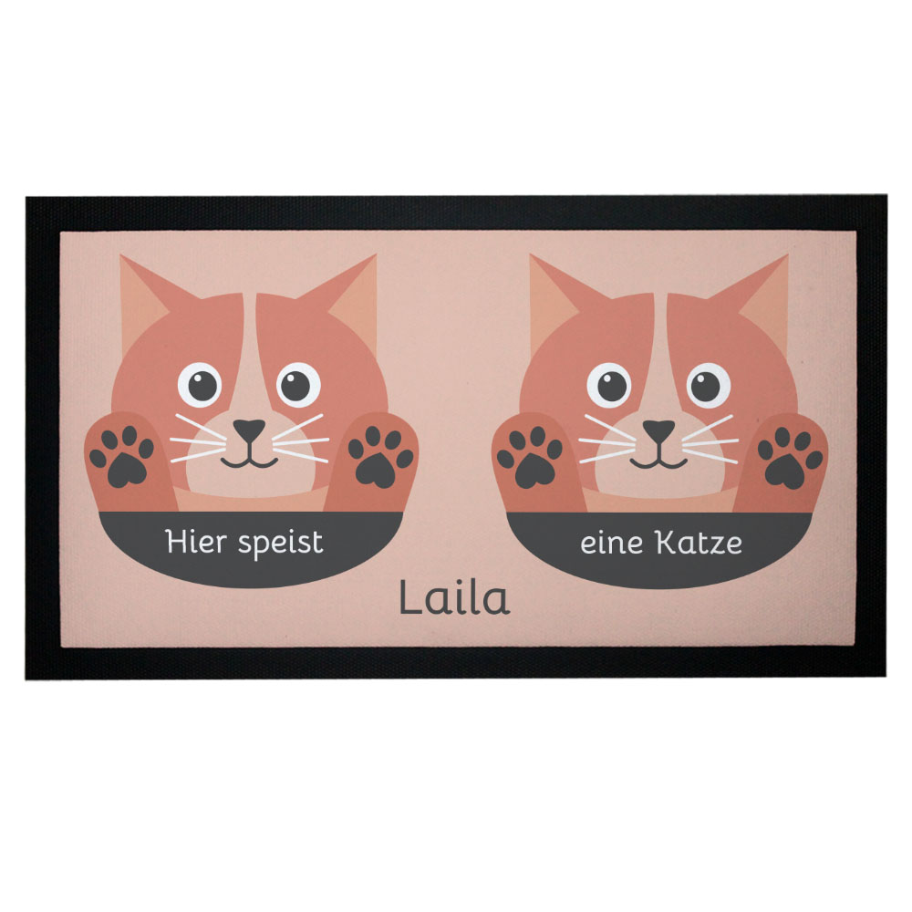 Napfunterlage Katze Kater mit Name orange