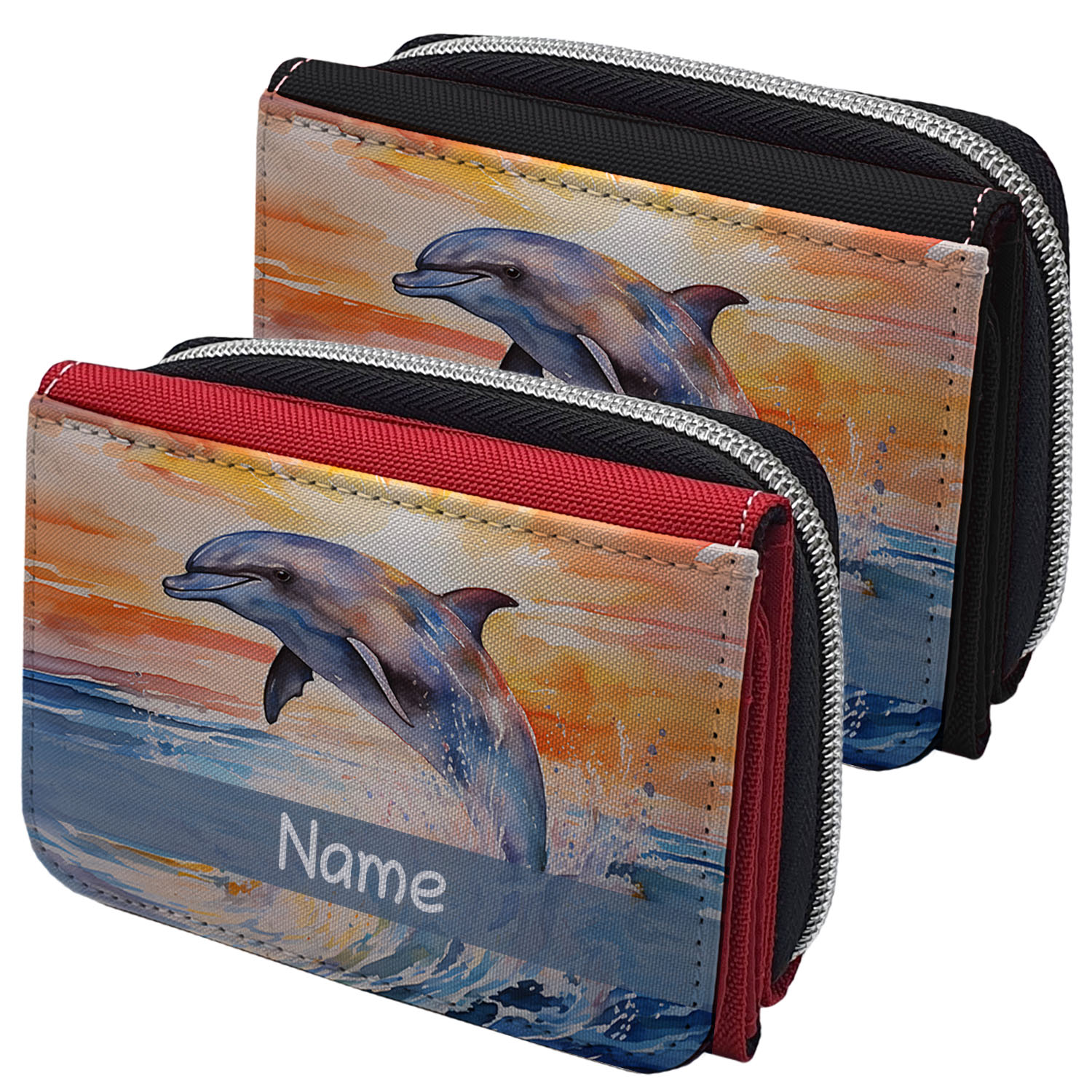 Geldbeutel mit Name im Design Delfin