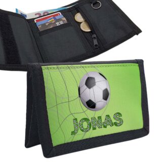 Kinder Geldbörse mit Name | Fußball im Netz Fußball Schrift