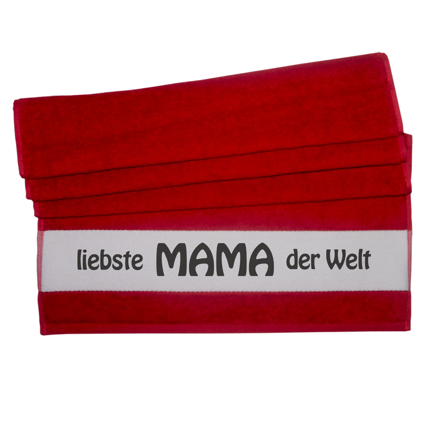 Handtuch liebste Mama der Welt rot 50x100