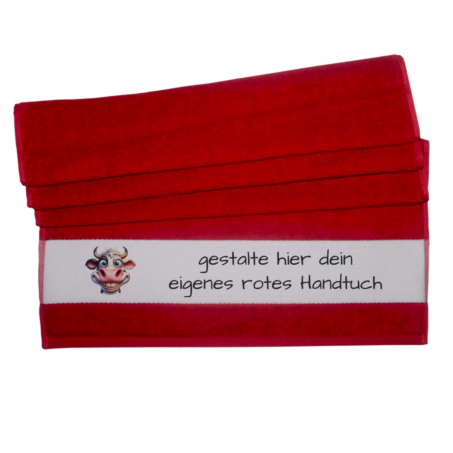 Handtuch rot individuell gestalten 50x100 cm