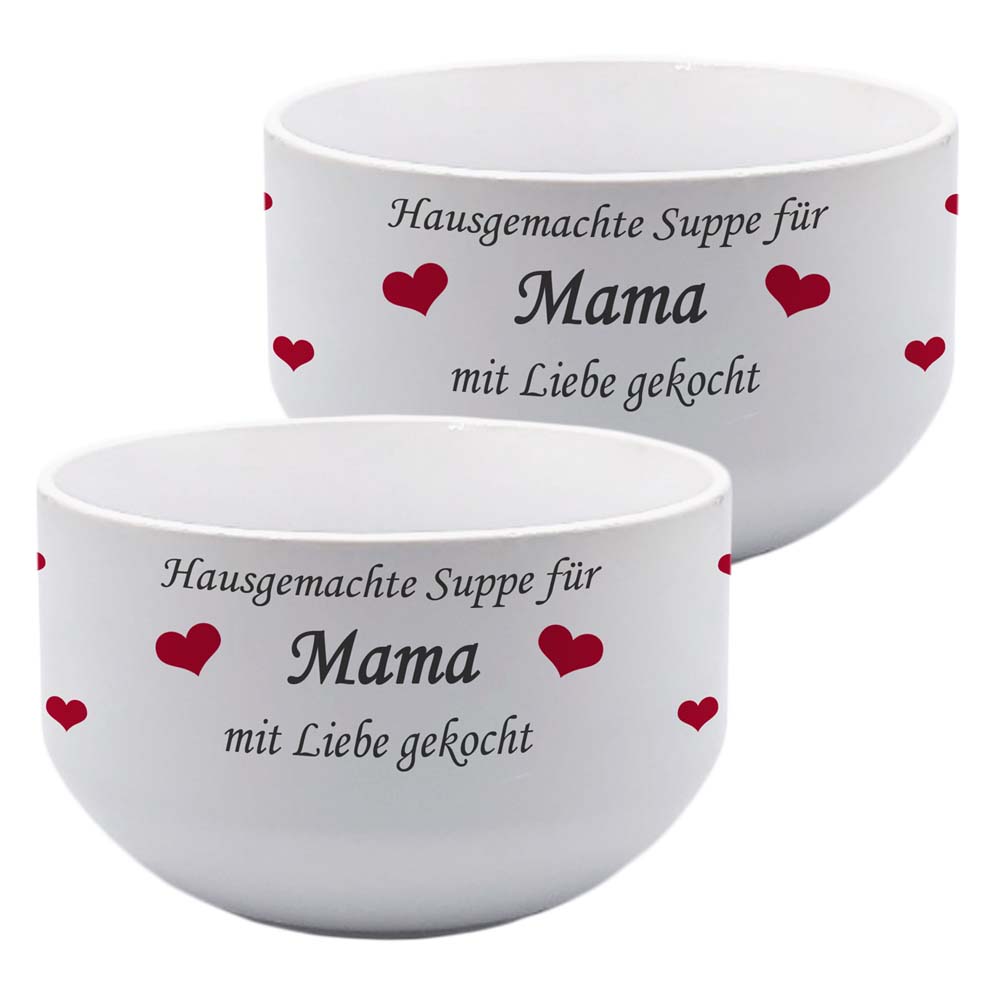 Schüssel "Hausgemachte Suppe für" mit Name