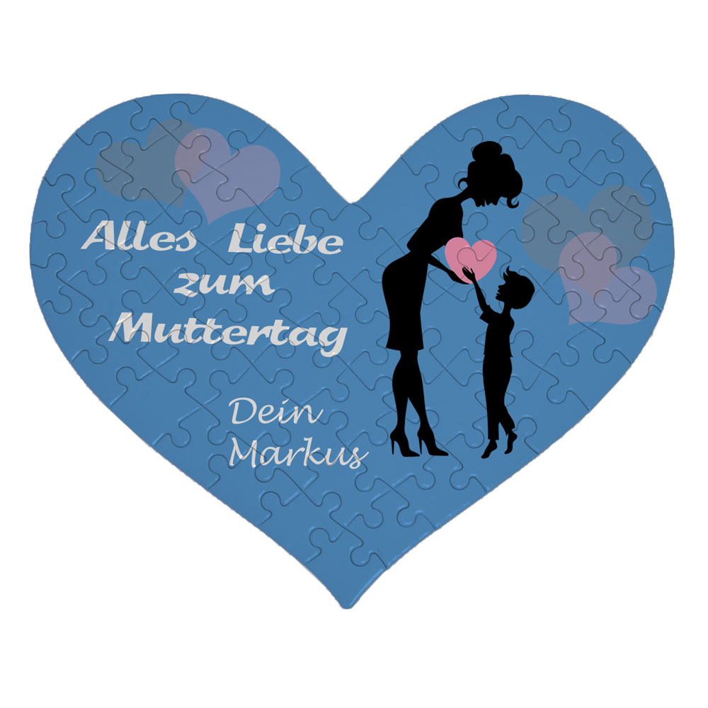 Herz Puzzle Design "Muttertag Junge"