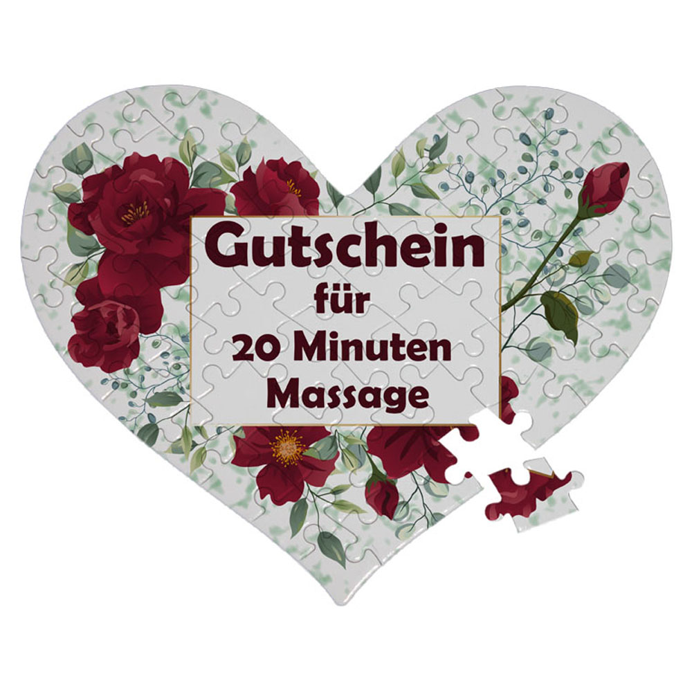 Herz Puzzle mit Wunschtext im Rosen-Design