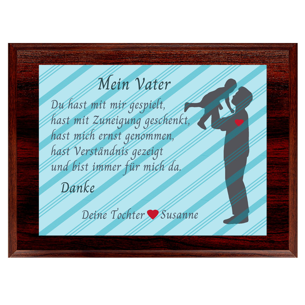 Holztafel Vater zum Vatertag mit Name