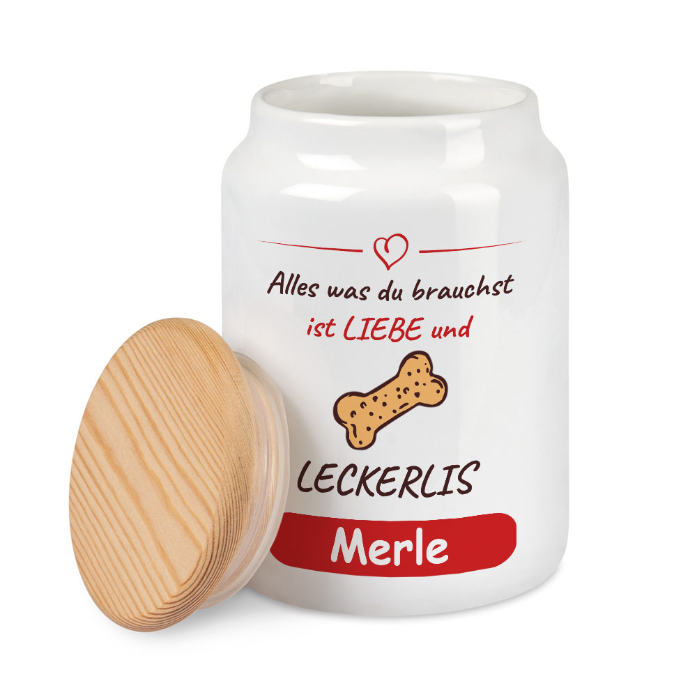 Keramik Leckerli Dose mit Name | Liebe & Leckerlis
