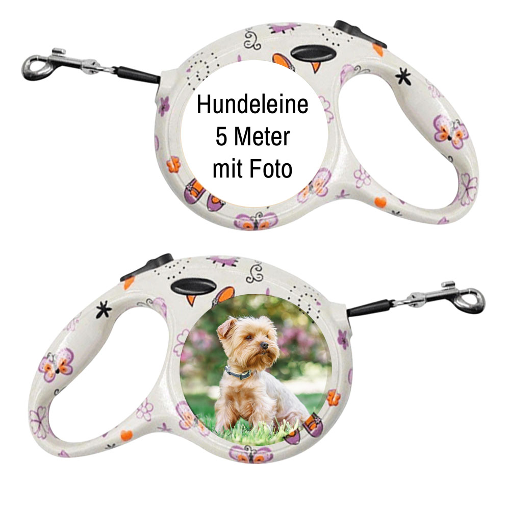 Hundeleine weiß 5 Meter selbst getalten