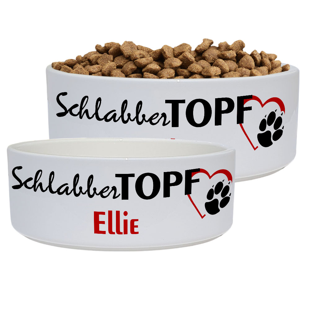 Hundenapf Schlabber Topf mit Name  | 15 oder 18 cm