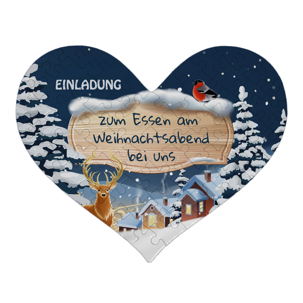 Puzzle Weihnachten mit Text als Gutschein Einladung Gruß