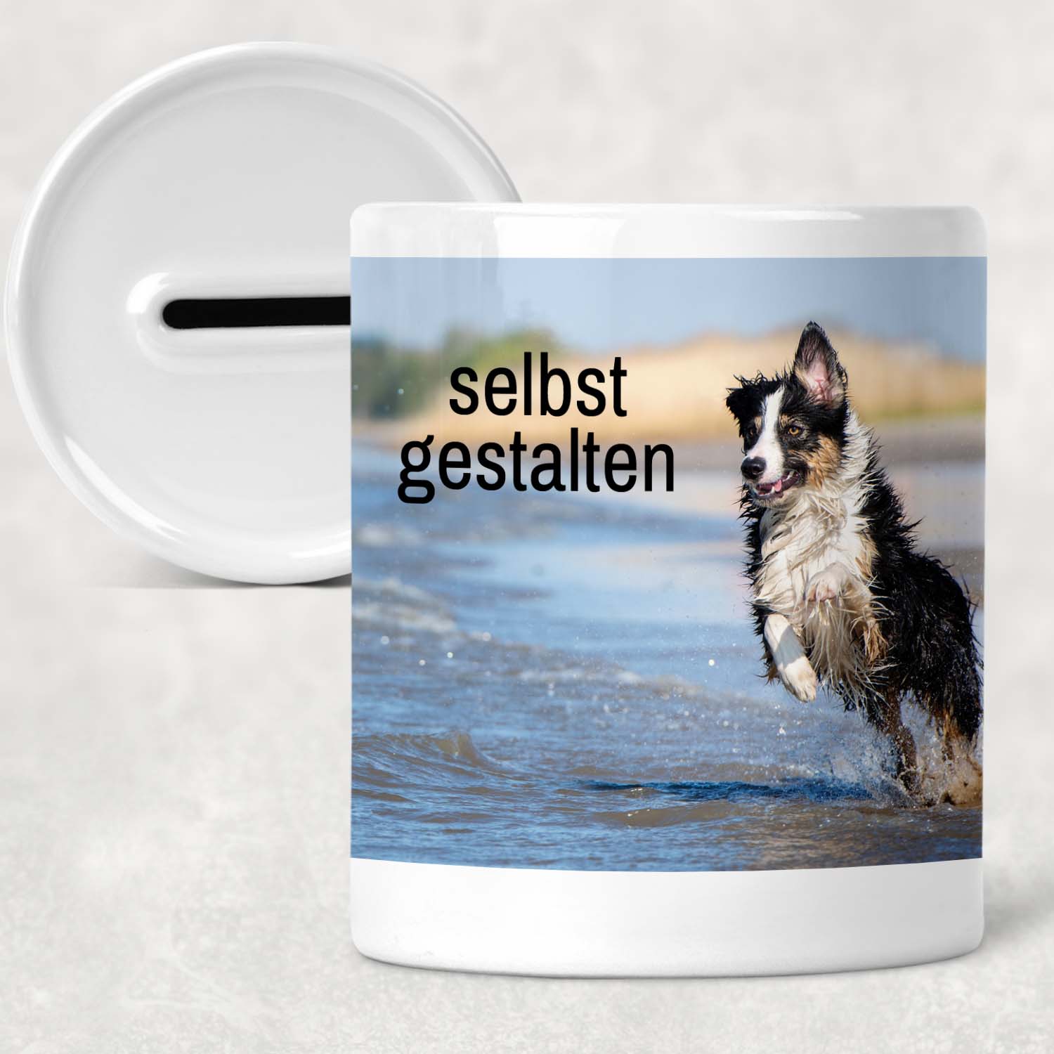 Spardose mit Foto und Text selbst gestalten