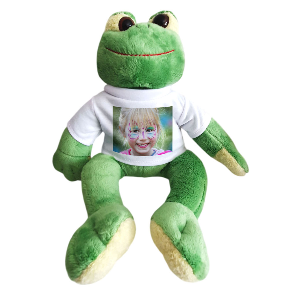 Stofftier Frosch mit Foto selbst gestalten