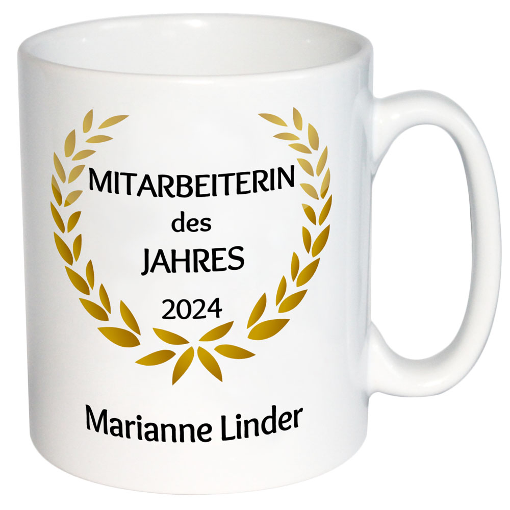 Tasse Mitarbeiterin des Jahres mit Name