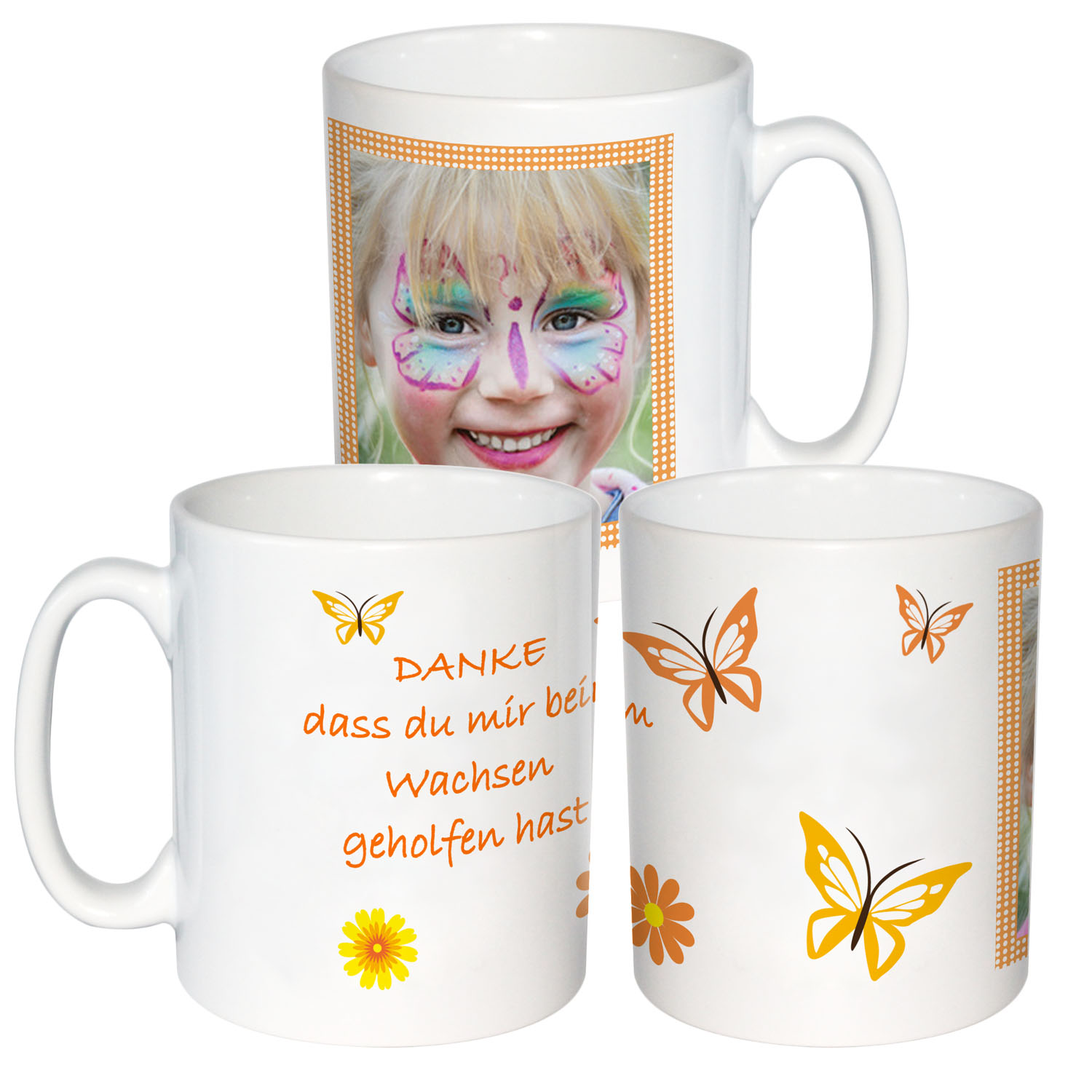 Tasse "beim Wachsen geholfen" mit Foto Kindergarten Abschied