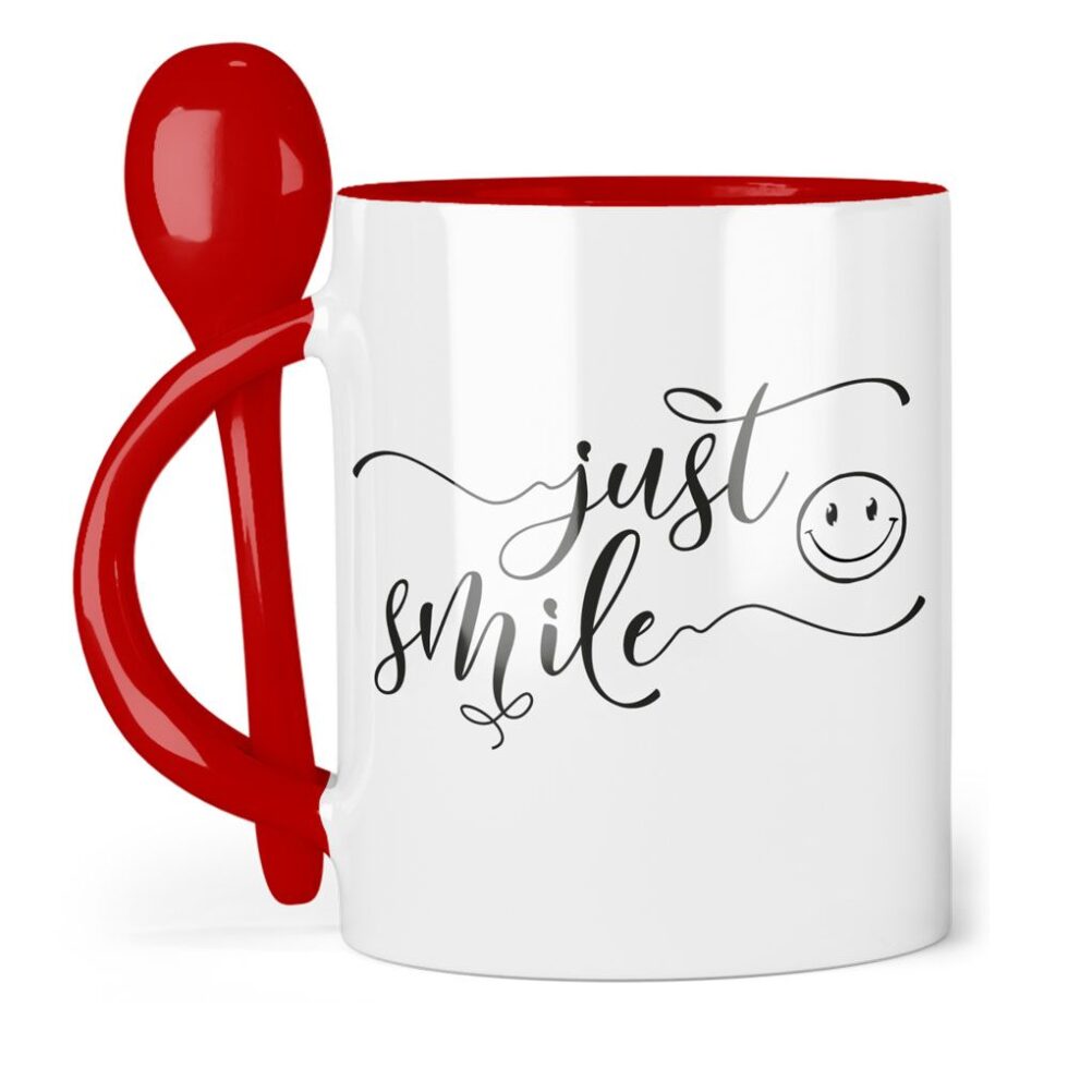 Tasse mit Löffel für eine Freundin rot – Bild 2