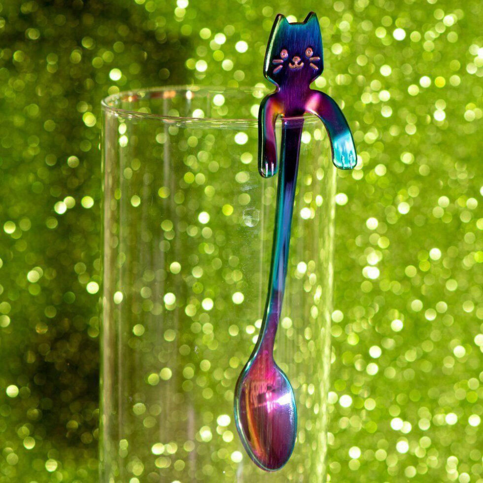 Teelöffel Set Katze in Regenbogen Farben – Bild 4