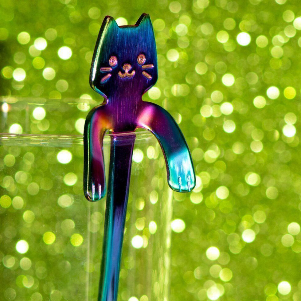 Teelöffel Set Katze in Regenbogen Farben – Bild 5
