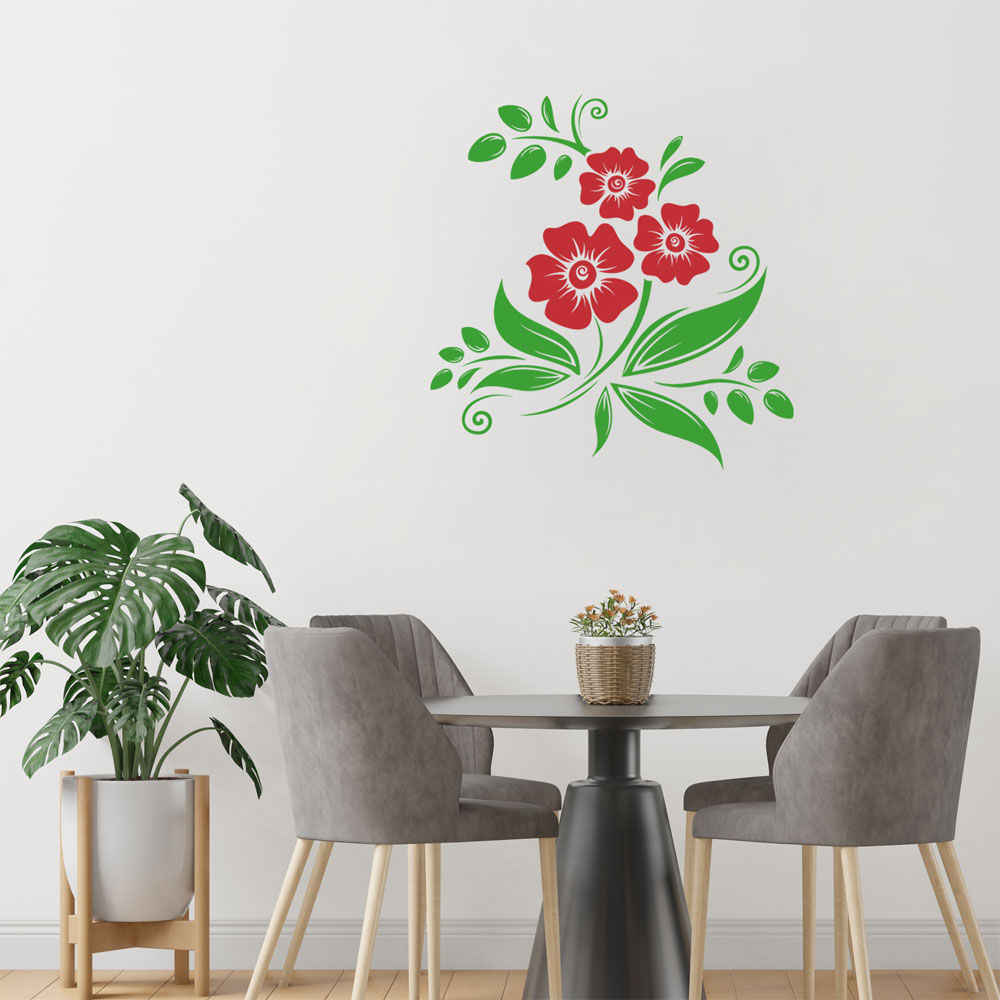 Wand-Tattoo Blume Zweifarbig