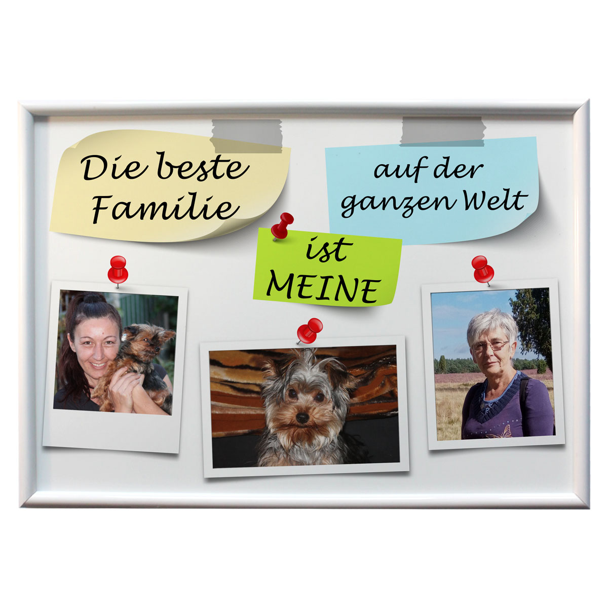 Alu-Tafel "beste Familie" mit Fotos im Rahmen